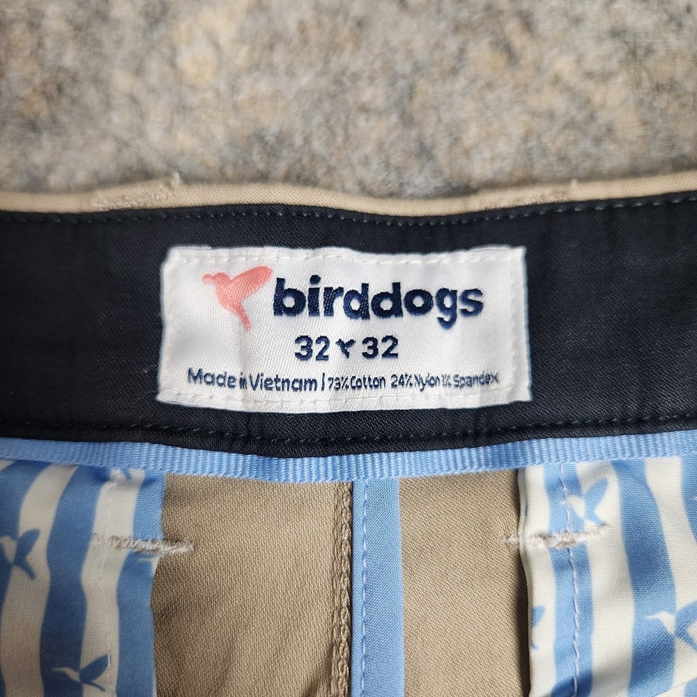 Birddogs Golf Pants Men 32x30 Khaki Beige Performance Chino‎ Stretch Zip Pocket - Picture 7 of 7